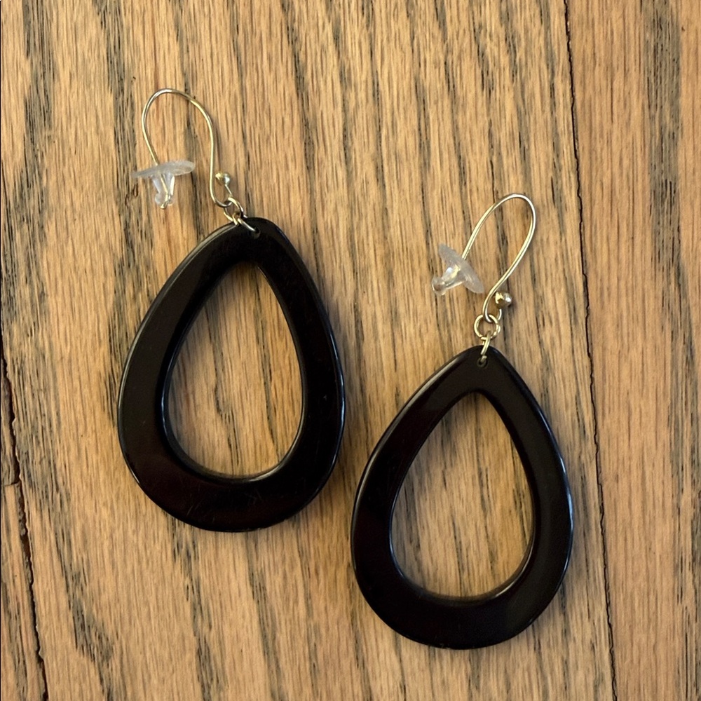 Noonday Collection Artisan Hand Carved Black and White Earrings - Picture 3 of 3
